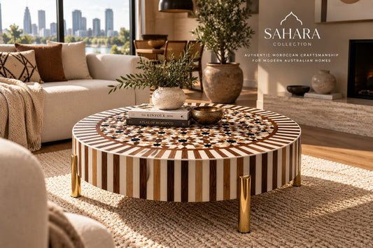 Marrakech Mosaic Walnut & Resin Coffee Table