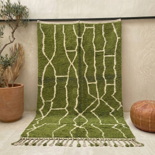 Organic Olive Green Berber Rug