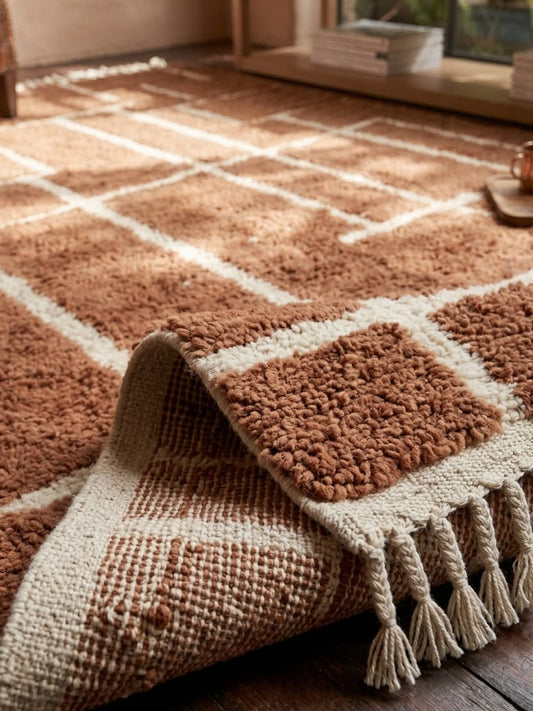 Atlas Clay Terracotta Geometric Rug