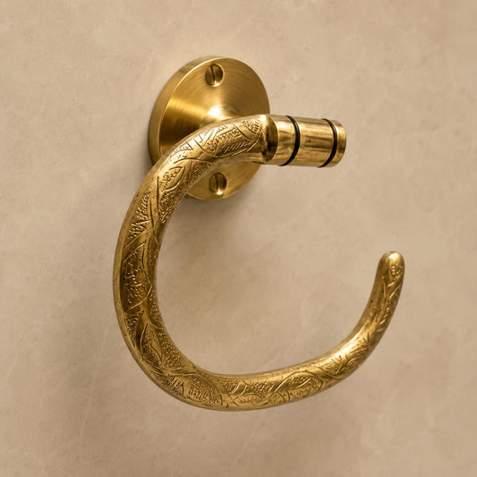 Moroccan Hand-Engraved Solid Brass Toilet Paper Holder