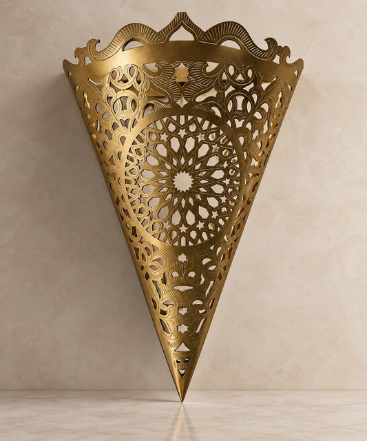 Marrakech Starburst Handcrafted Brass Wall Sconce