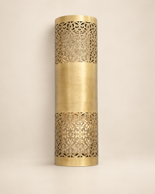 Marrakech filigree brass wall sconce handcrafted in Morocco