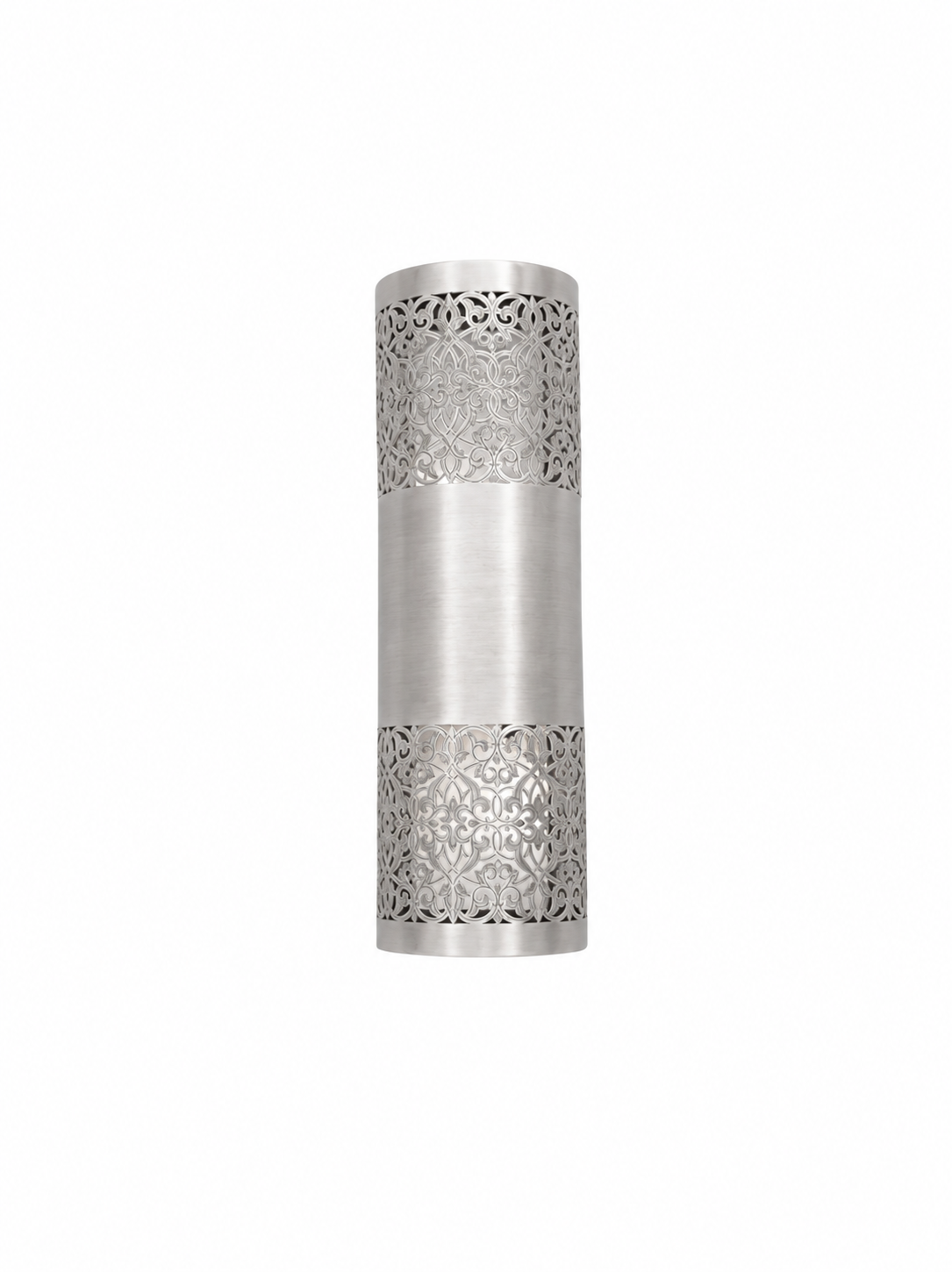 Marrakech Filigree Brass Wall Sconce 50 cm – Matte Silver finish