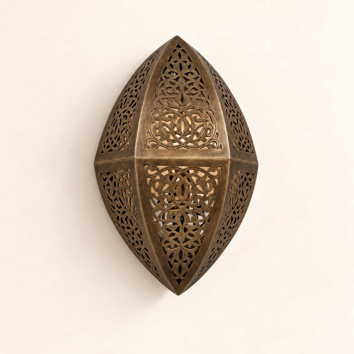 Marrakech Petal Filigree Brass Wall Sconce – Bronze finish