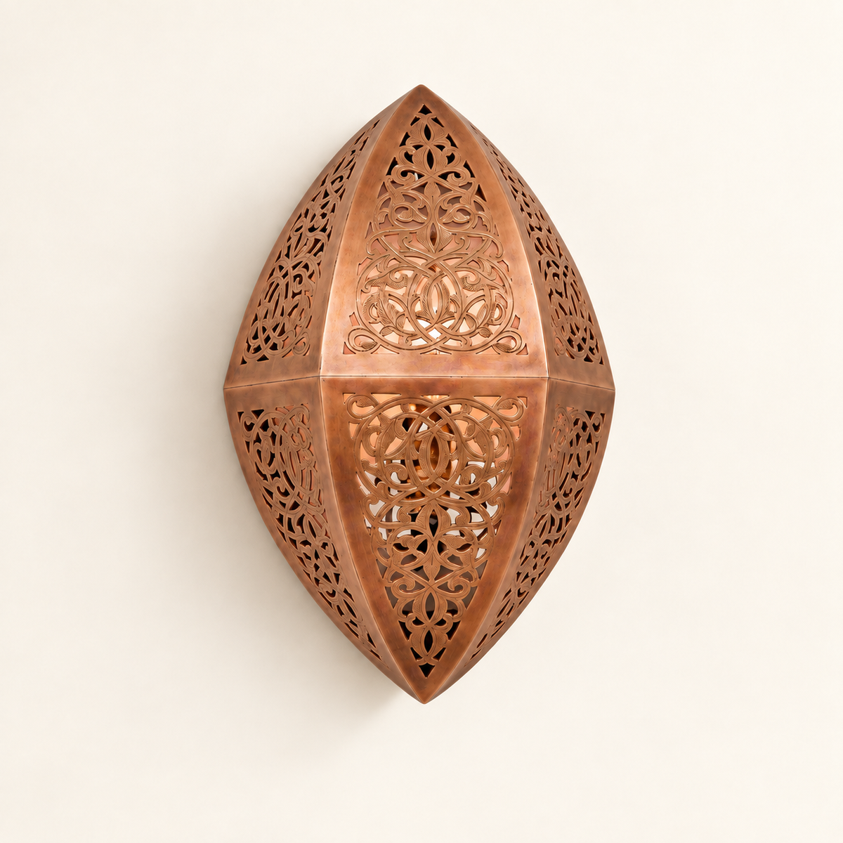 Marrakech Petal Filigree Brass Wall Sconce – Copper finish