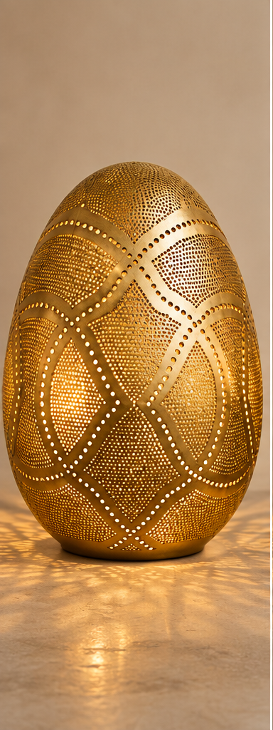 Moroccan egg lamp Brass Gold finish