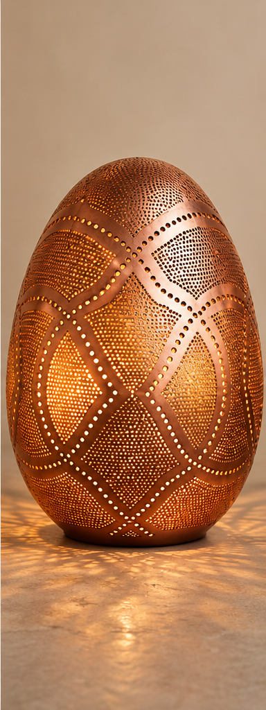 Moroccan egg lamp Copper finish