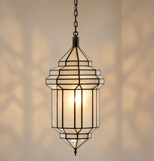 Professional product image of Moroccan geometric glass pendant lantern