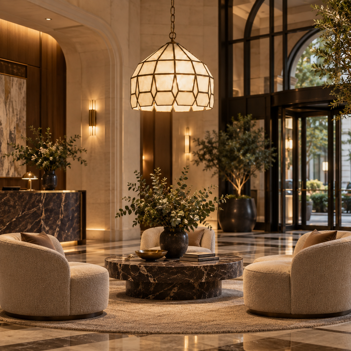 Moroccan pendant light in a luxury Melbourne hotel