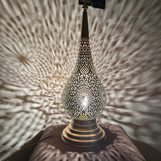 Original illuminated Moroccan teardrop table lamp