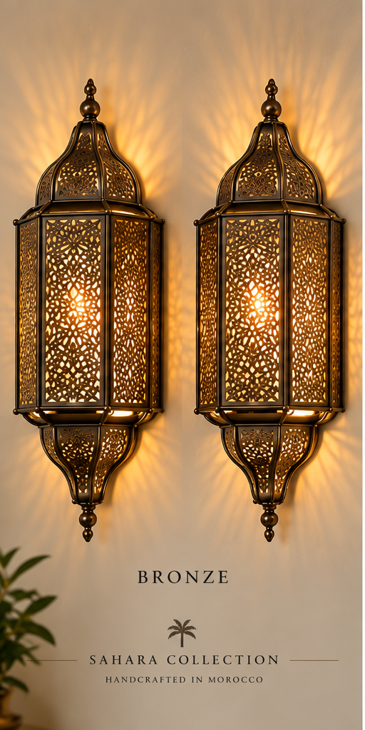 Moroccan wall sconces bronze finish