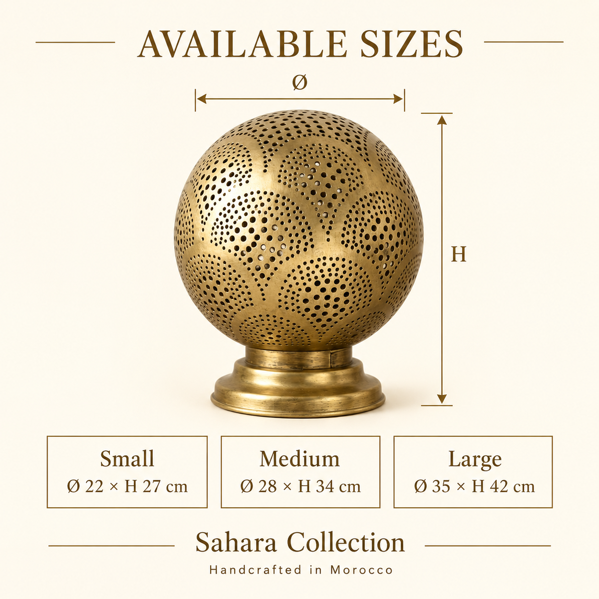 Pierced brass globe table lamp size guide