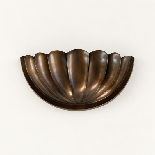 Antique Bronze handcrafted scallop shell brass wall sconce