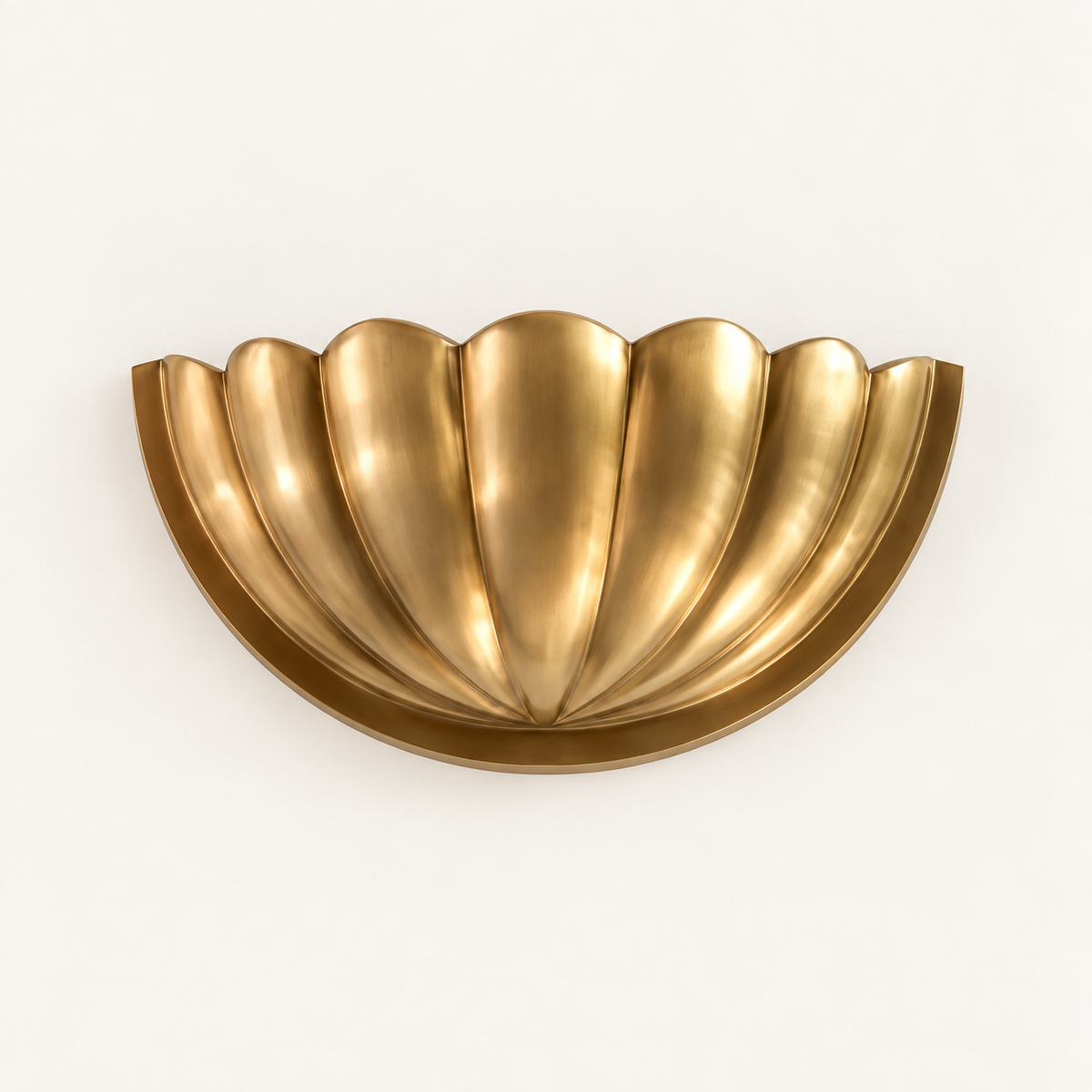 Gold Brass handcrafted scallop shell wall sconce